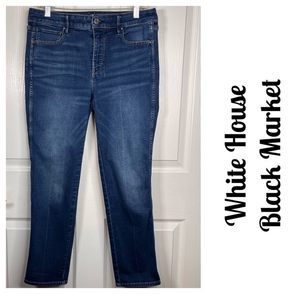 White House Black Market High Rise The Straight Crop Sz 8 L - Picture 1 of 13